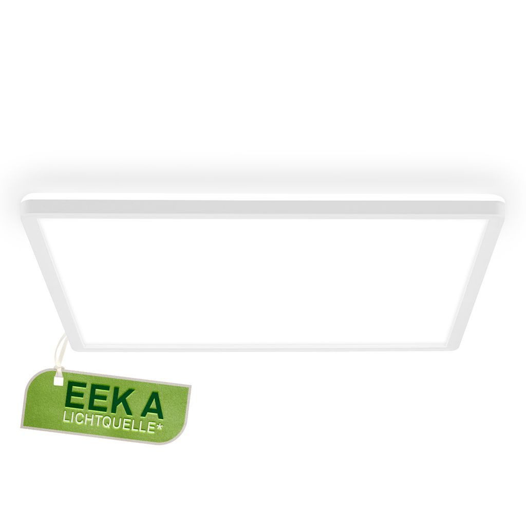 Briloner Leuchten LED Deckenleuchte BKL7549016, LED fest integriert, 2700K - Extra-Warmweiß, LED Deckenlampe 42x42x3 cm Weiß 14W, 3000 lm Wohnzimmer Schlafzimmer
