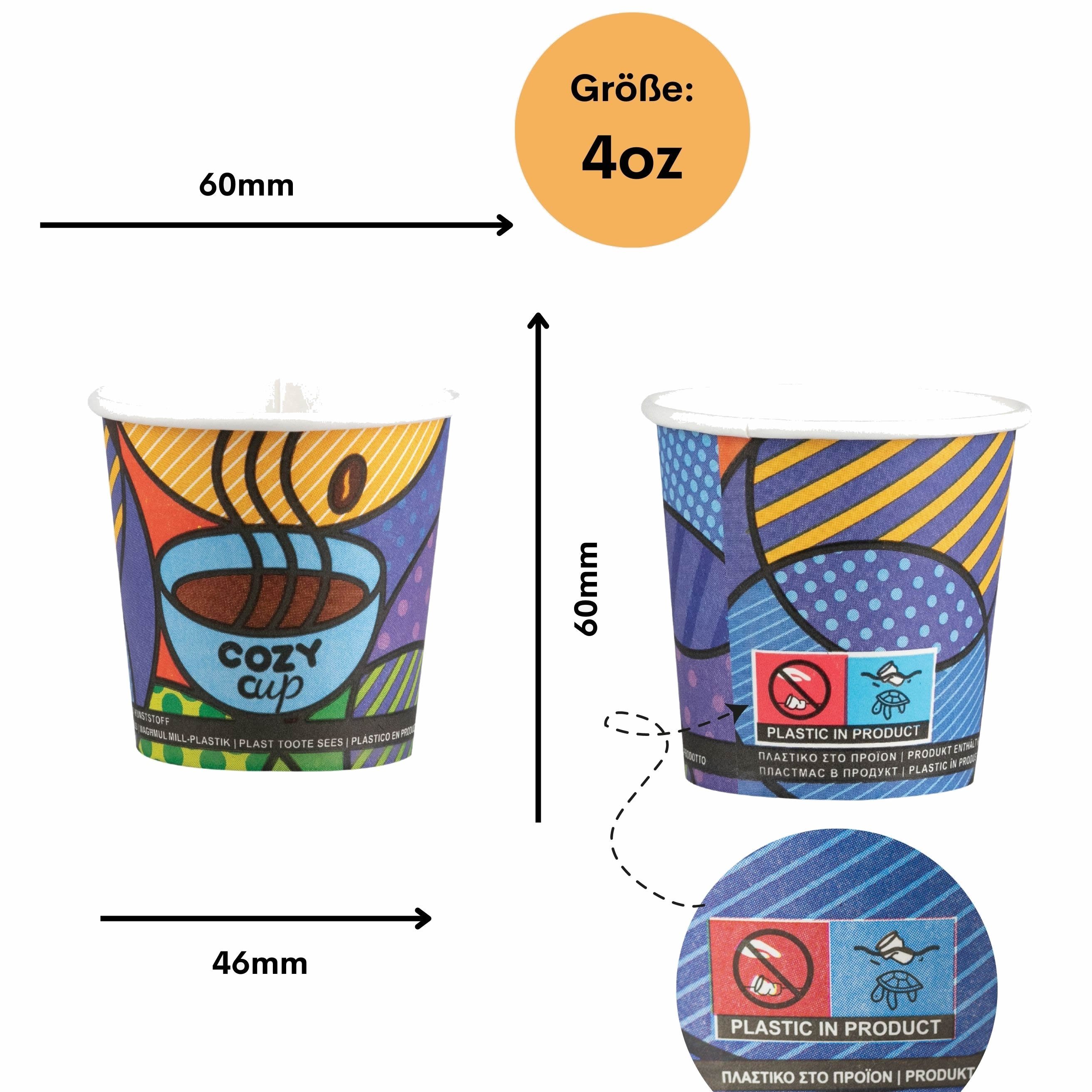 Intertan -1922- Coffee-to-go-Becher 100 Kaffeebecher To Go Pappe COZY CUPS 120ml, 100-tlg. – Bild 2 von 4