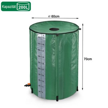 AUFUN Regentonne AUFUN Regentonne Faltbar Regenwassertonne mit Abflussventil und Skala, 200 l