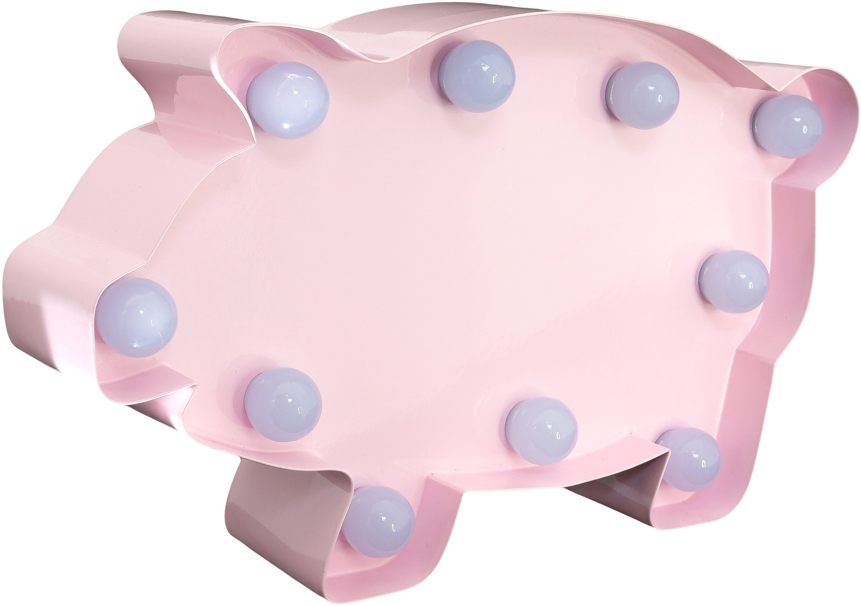 MARQUEE LIGHTS LED Dekolicht Pig, Warmweiß, Wandlampe, LEDs - festverbauten mit integriert, 10 23x14 cm Tischlampe LED Pig fest