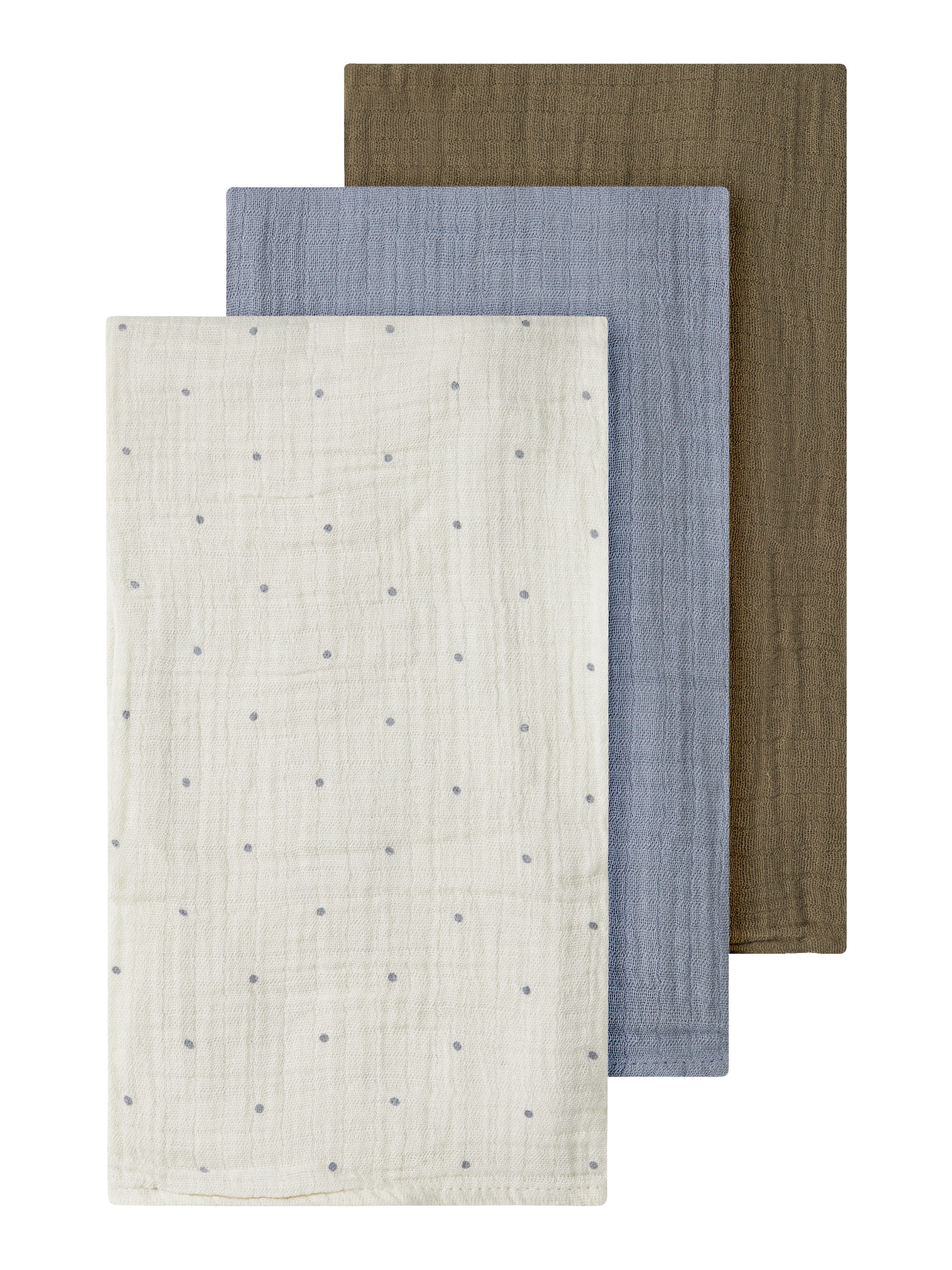 Lil' Atelier Multifunktionstuch NBNISLEYS 3PACK NAPPIES LIL NOOS, (Packung, 3-St), aus Baumwolle, bequeme Passform, mit Blumenmuster und Uni-Look