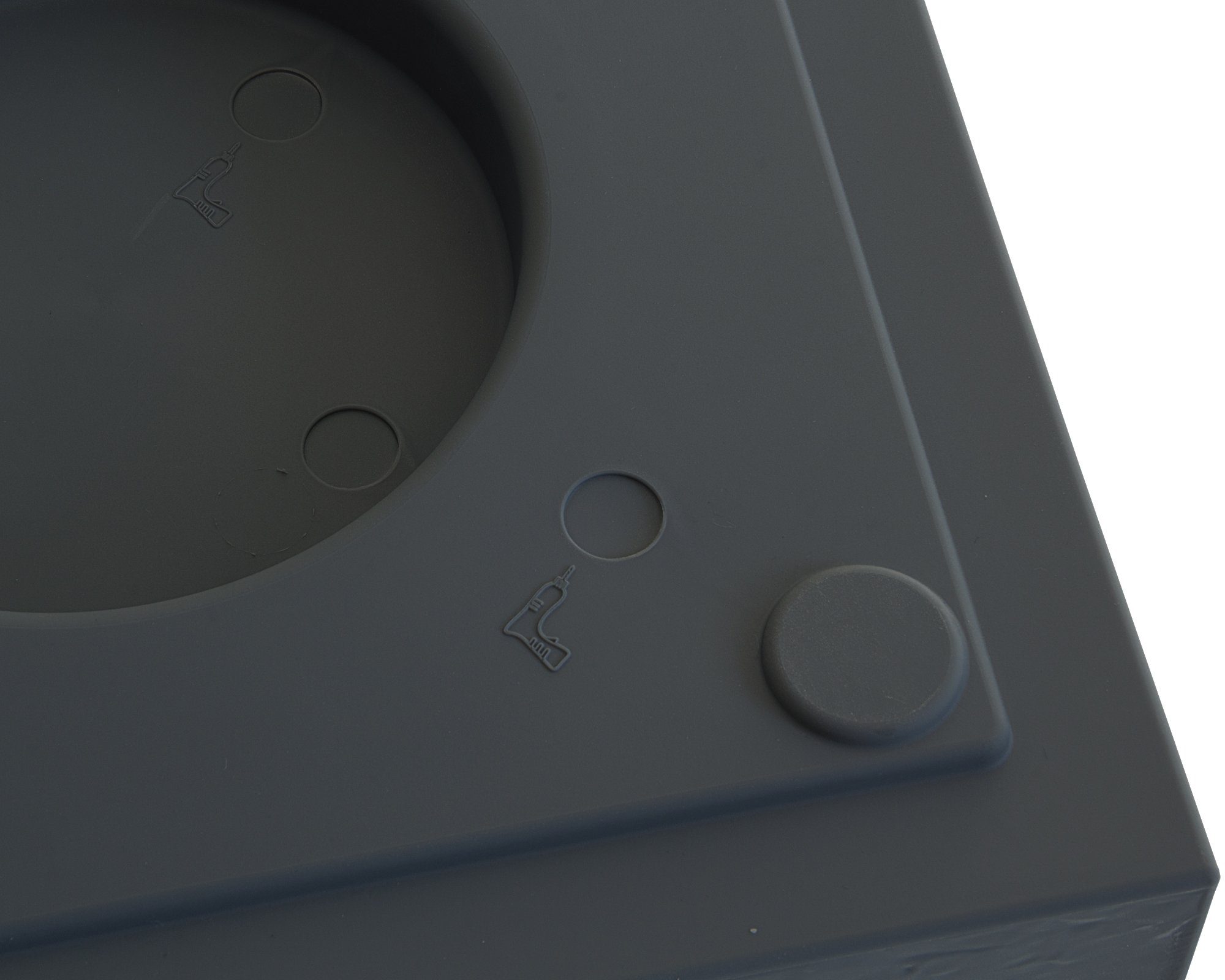 ONDIS24 Pflanzkübel Balkonkasten mit Wasserspeicher, 25L Pflanzvolumen, Pflanzkübel, Vulkan/Basalt, rechteckig, Blumentopf, Balkon Terrasse