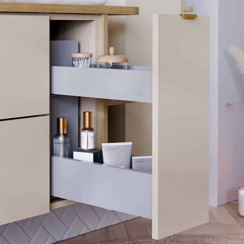 Lomadox Unterschrank DURANGO-56 20 cm breit, 1 Auszug, kaschmir günstig online kaufen