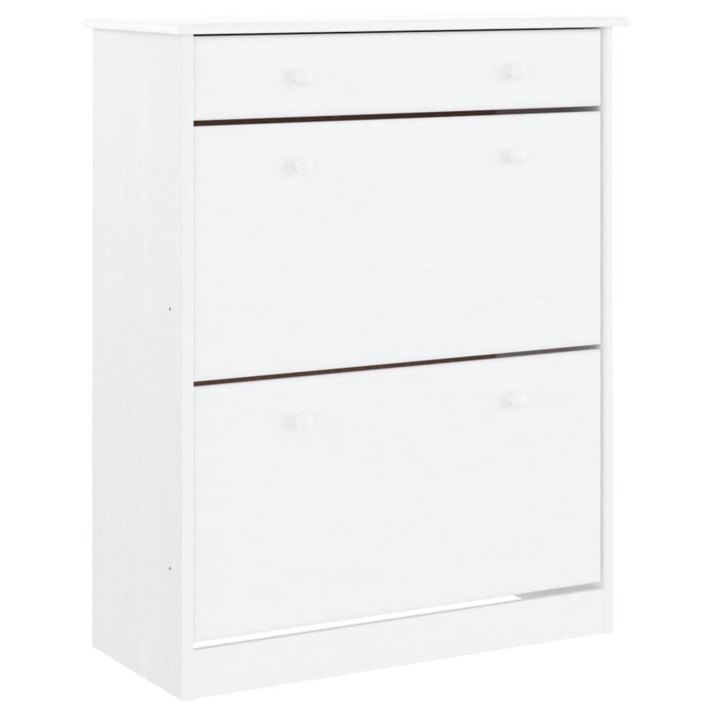 vidaXL Schuhschrank NA Schuhschrank ALTA Weiß 77x35x96 cm Massivholz Kiefer