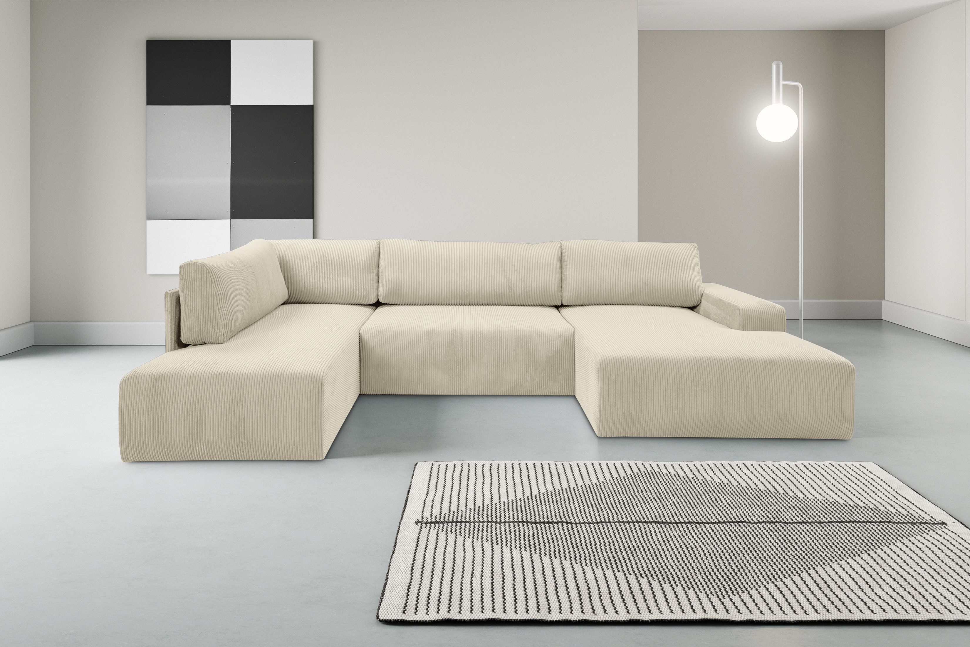 WERK2 Wohnlandschaft Rotterdam-U, U-Form, in kuschelweichem Cord oder Breit günstig online kaufen