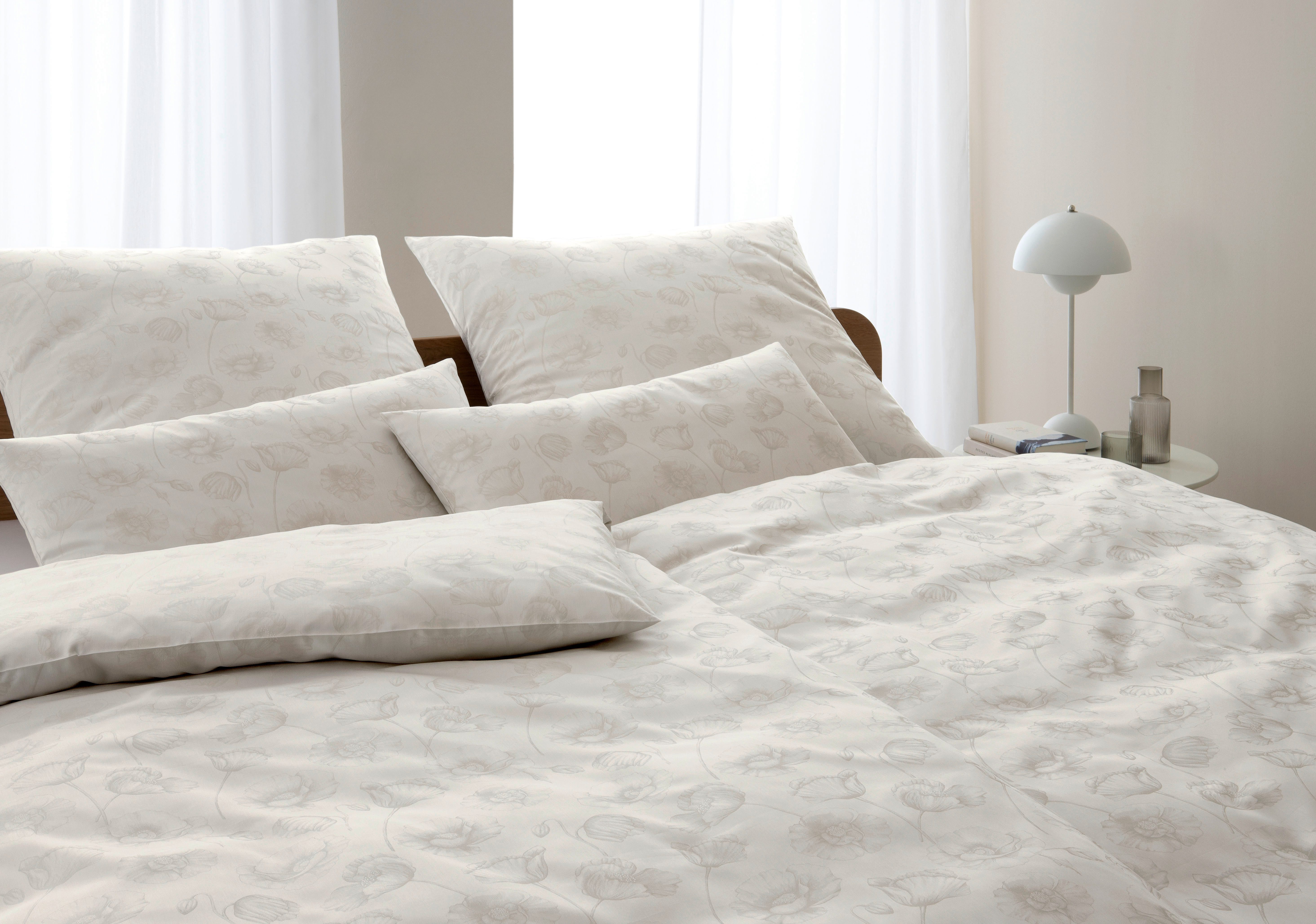 Elegante Bettwäsche Poppy, Jacquard-Satin, 2 teilig, angenehmes Hautgefühl