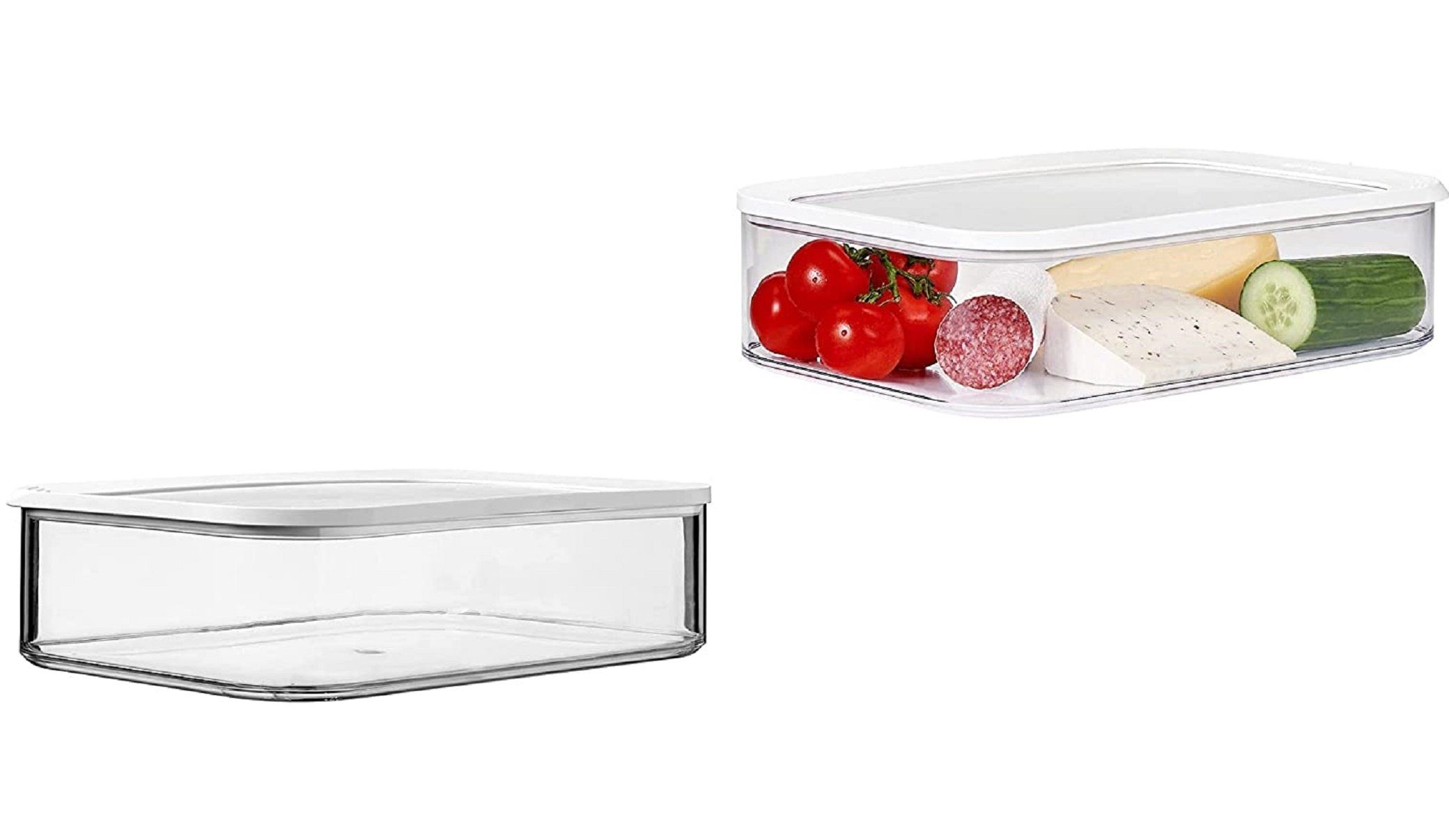 Mepal Vorratsdose 2-tlg XXL Vorteils-Set Modula 4800 ml Vorratsdose Frischhaltedose, Weiß