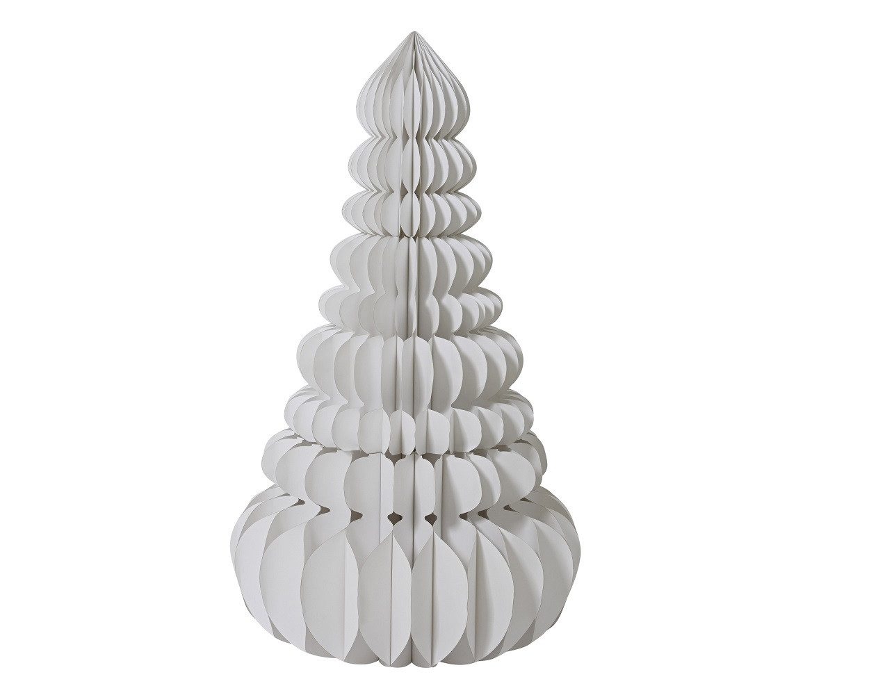 Kaemingk Künstlicher Weihnachtsbaum Decoris Weihnachtsbaum Papier Faltbar Weiß H.160cm Ø.105cm 1 Stk