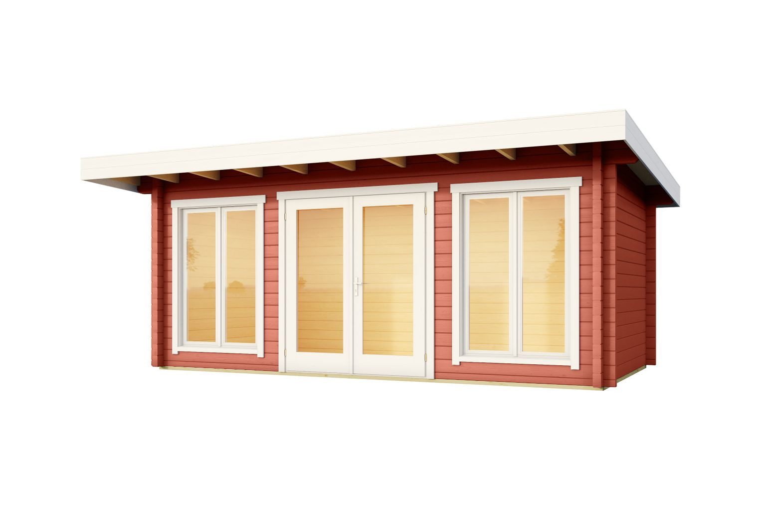 LASITA MAJA Gartenhaus Lasita Maja Ferienhaus Dorset Platinum, Modell 3, Platinum, 70 mm, 540 x 360 x 238 cm, schwedenrot