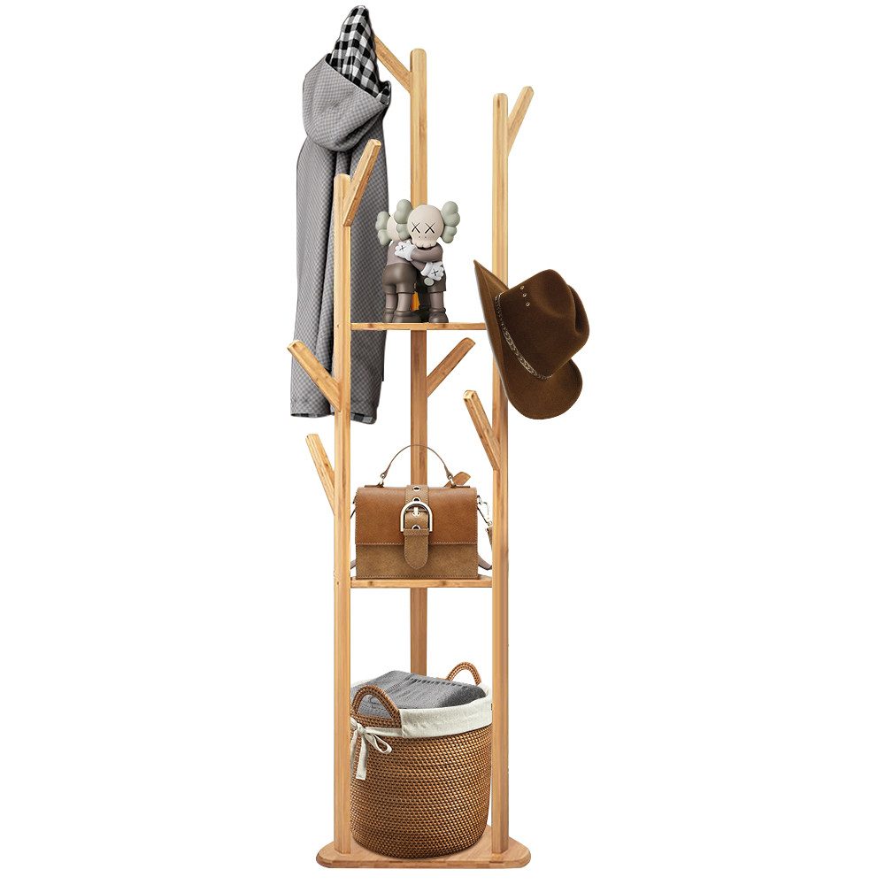JEOBEST Garderobenständer Bambus Kleiderständer in Baumform günstig online kaufen