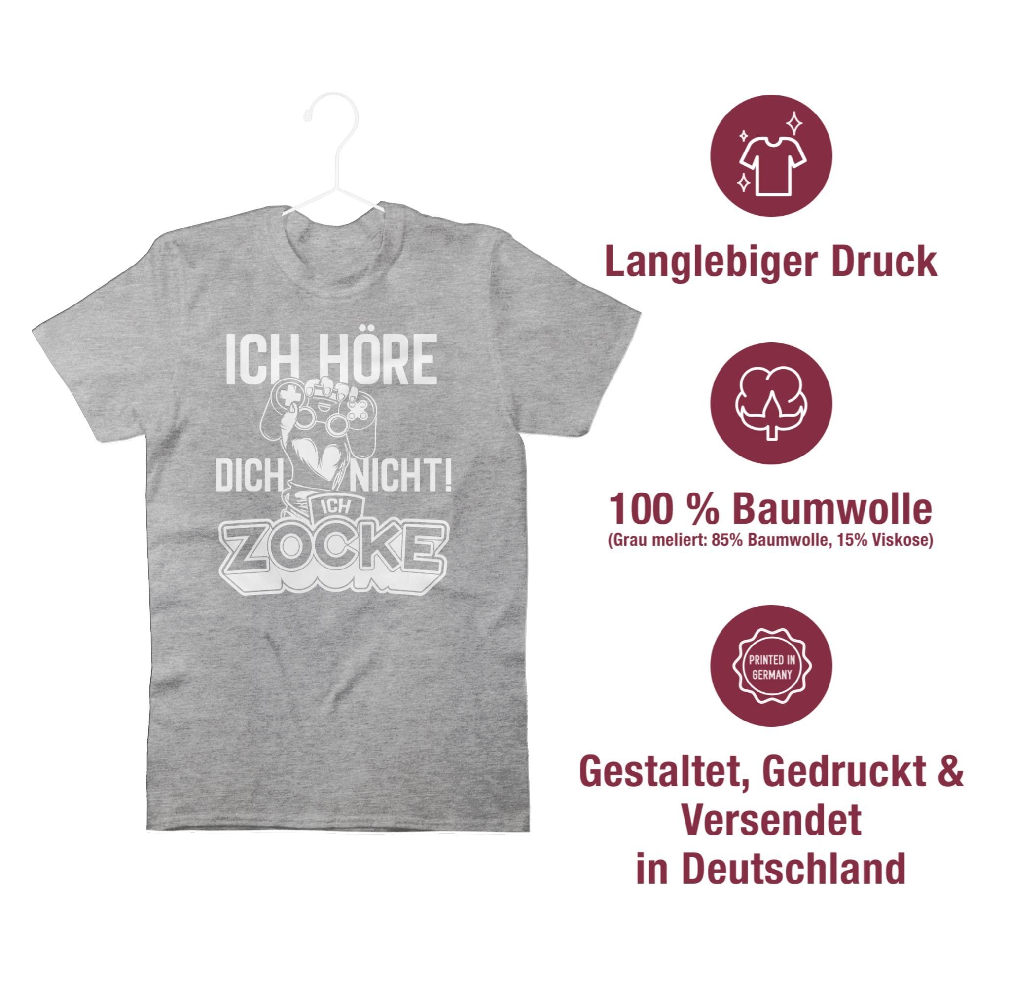 Shirtracer T-Shirt Ich höre dich nicht ich zocke Controller Hand Nerd Geschenke