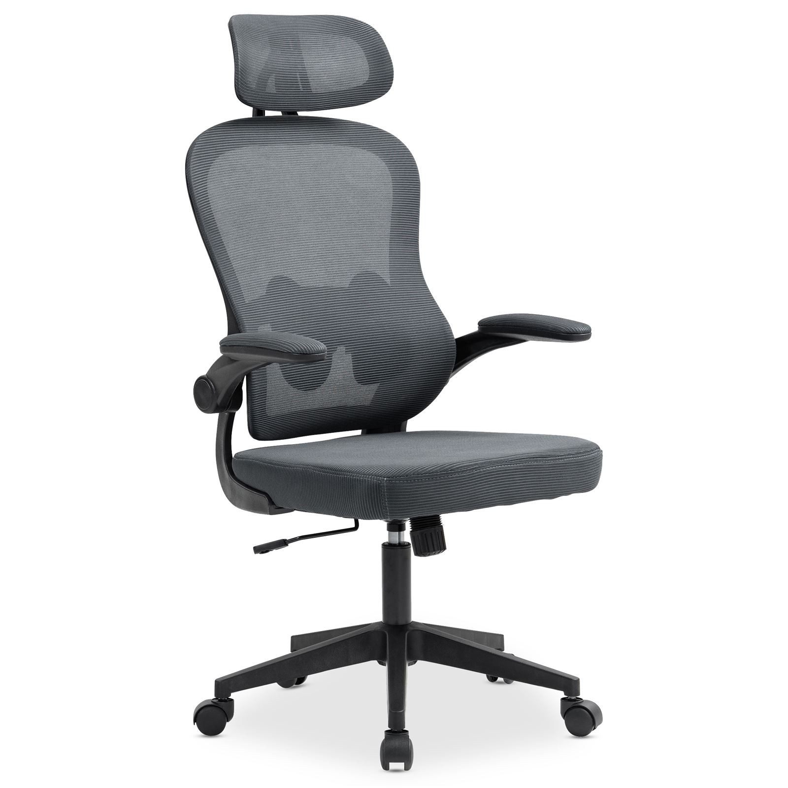 IDIMEX Drehstuhl JOBURG, Ergonomischer Netzrücken mit Lendenstütze – grau günstig online kaufen