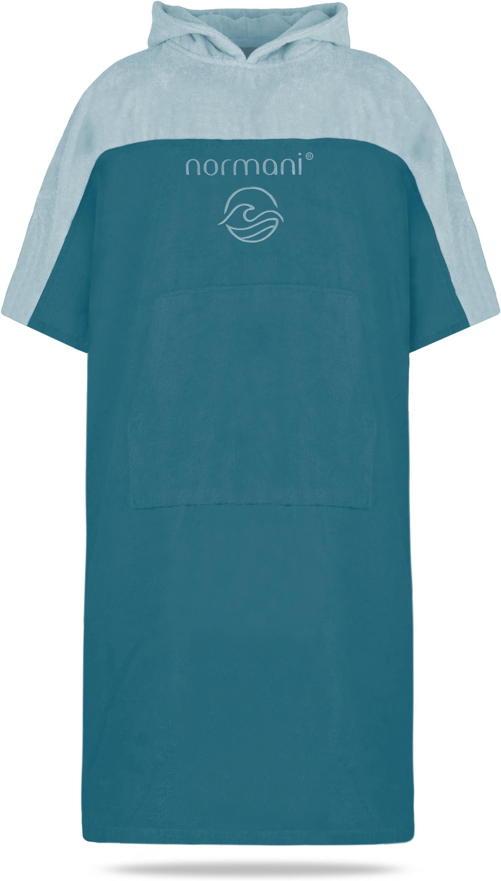 normani Badeponcho Surfer Poncho Kuta, Bio-Baumwolle, Kapuze, Schlupf, Badeponcho aus 100 % saugstarker Bio-Baumwolle