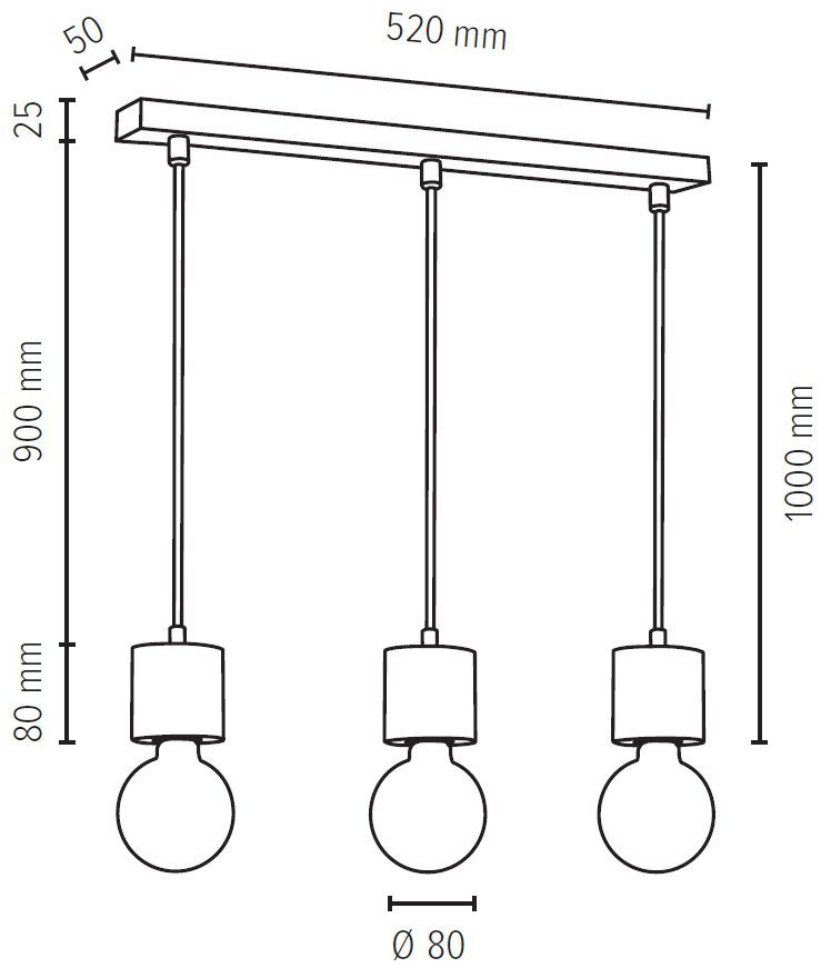 SPOT Light Pendelleuchte PINO, ohne Leuchtmittel, Hängeleuchte, Naturprodukt  aus Massivholz, Nachhaltig, Kabel kürzbar, Nachhaltig - FSC®-zertifiziert