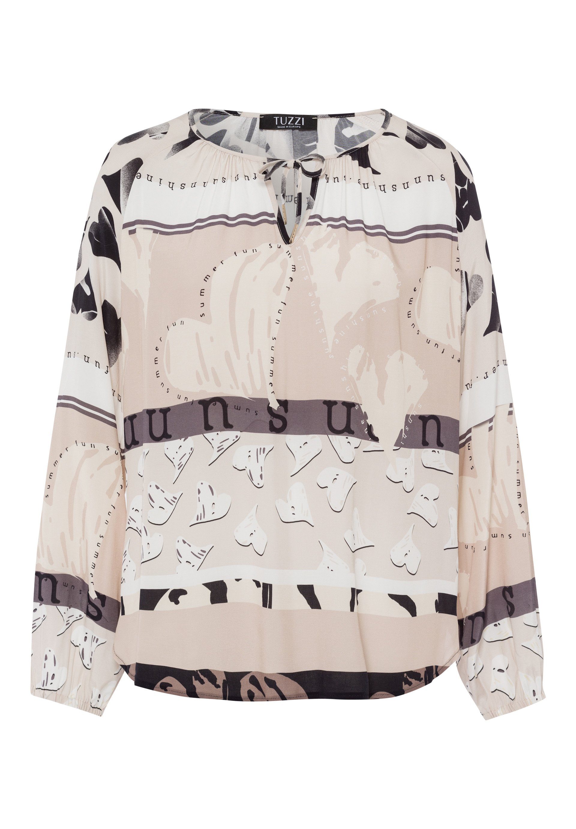 TUZZI Langarmbluse Schlupfbluse NATURAL SHADES in spannendem Mustermi