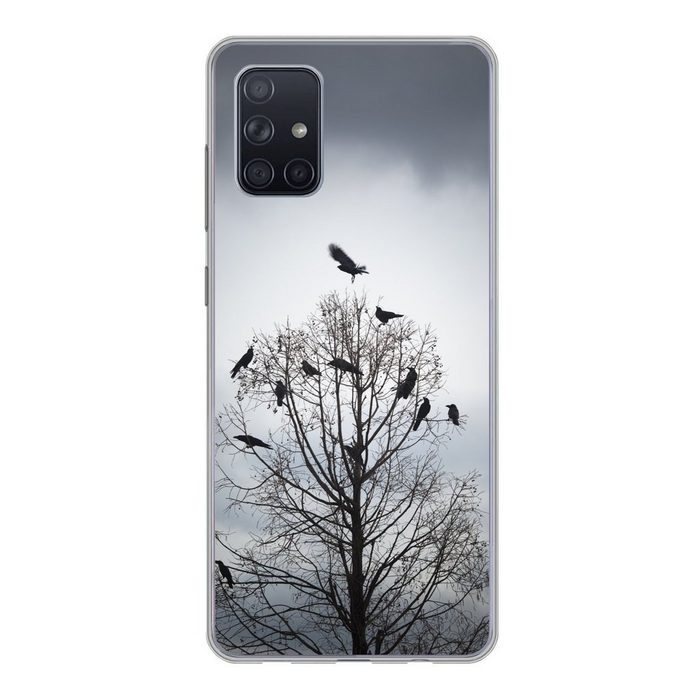 MuchoWow Handyhülle Vögel in einem Baum Handyhülle Samsung Galaxy A51 5G Smartphone-Bumper Print Handy