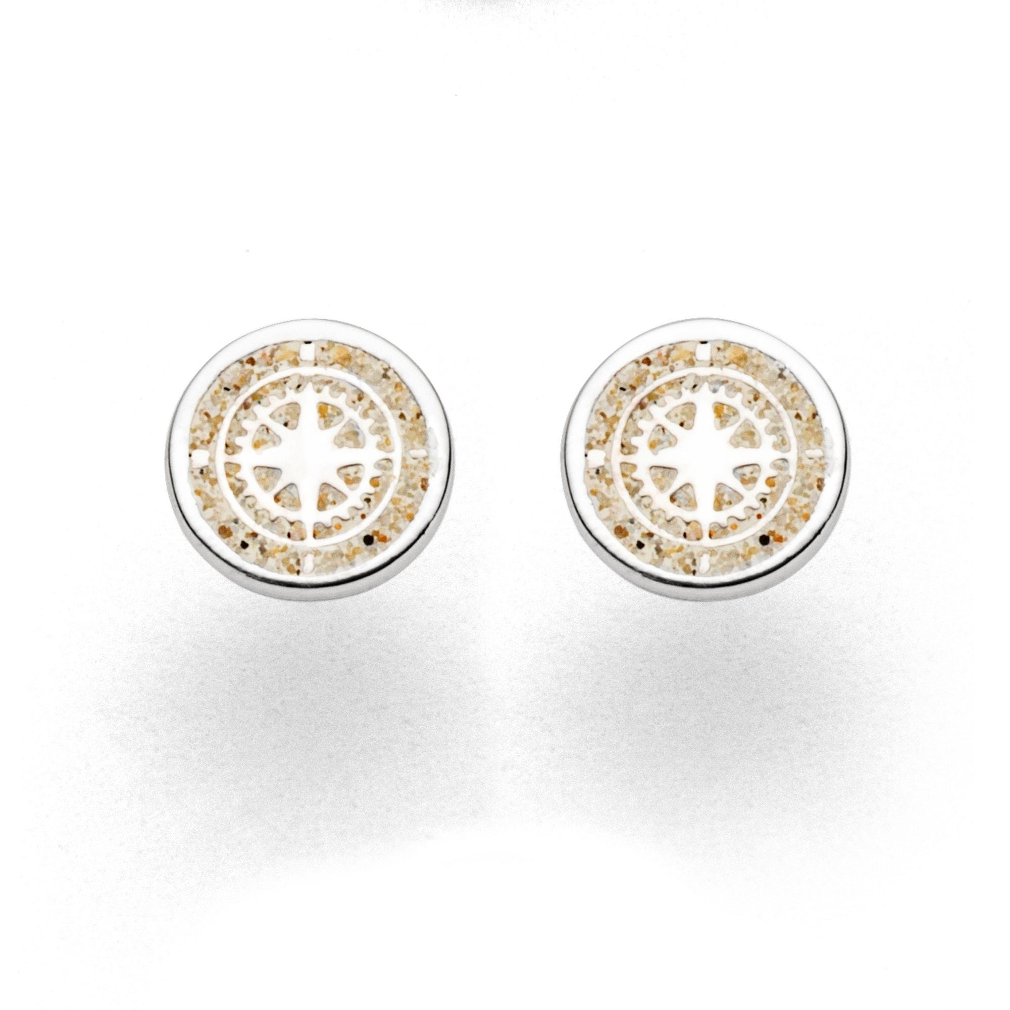 DUR Ohrring-Set DUR Schmuck: Ohrring, Сережки-гвоздики "Kompass" mit Strandsand O5039