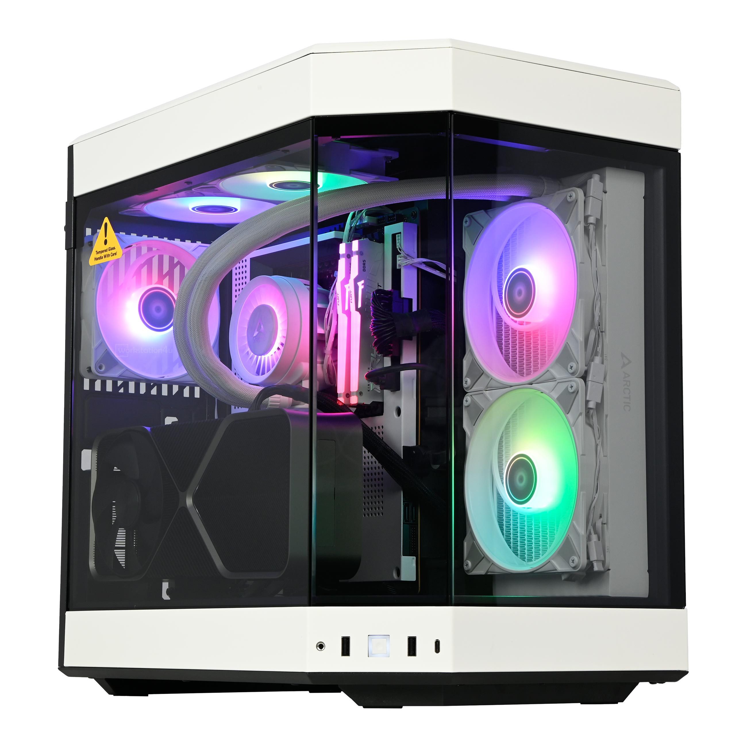 Hyte Y60 ARGB Gaming-PC (Intel Core Ultra 7 265K, RTX 5050 8GB, 16 GB RAM, 500 GB SSD, Wasserkühlung)
