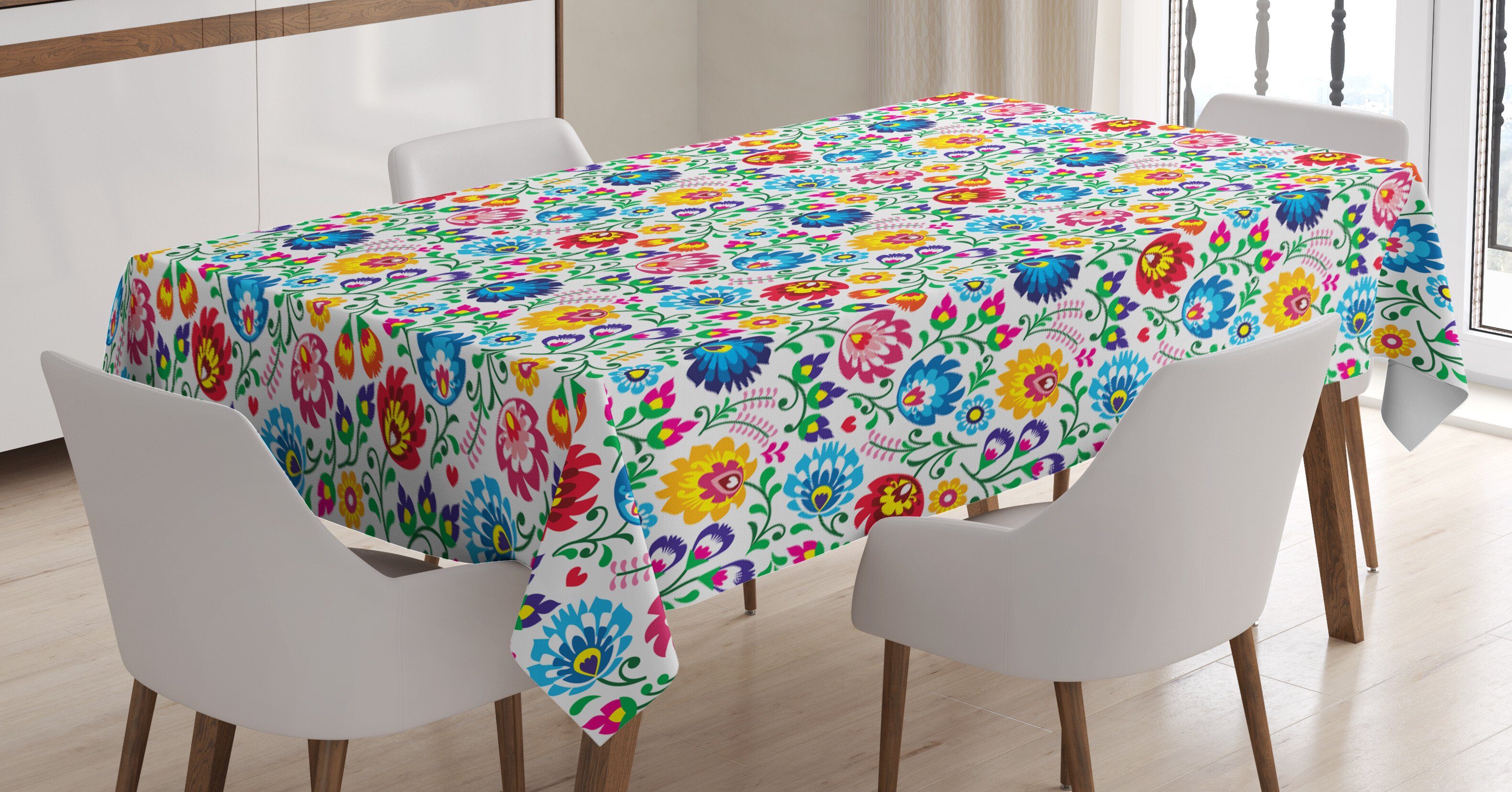 Abakuhaus Polnisch Klare Farben, geeignet Blumen Laub Bereich Waschbar Außen den Farbfest Tischdecke Für Buntes
