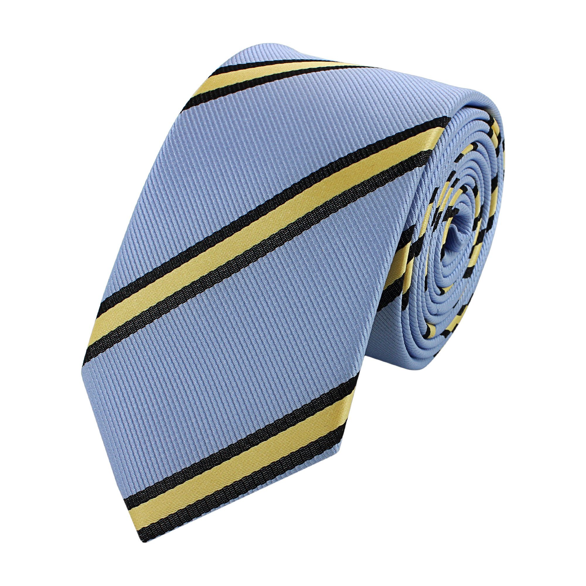 Hellblau (6cm), Gelb Herren Schmal Blaue in Farini Box, verschiedene Krawatte 6cm Männer (ohne Uranus/Queen Yellow/Dark Schlips - Blautöne Fabio Gestreift) - Baltic Krawatte