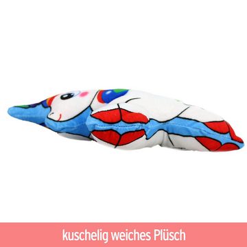 BEMIRO Plüschfigur Buntes Einhorn Plüsch Kissen - ca. 19 cm