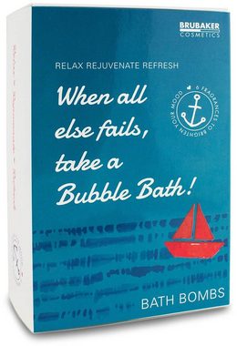 BRUBAKER Badekugel Badebomben When all else fails, take a Bubble Bath, 6-tlg., Badezusatz Geschenkset - Handgemacht - Vegan - Glutenfrei - Parabenfrei