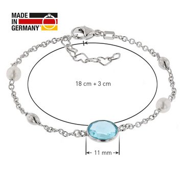 trendor Gliederarmband 925 Silber mit Quarz, Oliven und Perlen