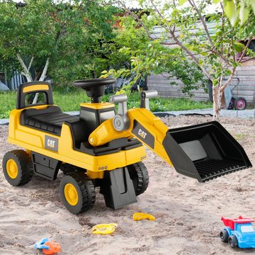 COSTWAY Spielzeug-Aufsitzbagger Sandbagger, mit Stauraum & Schaufel
