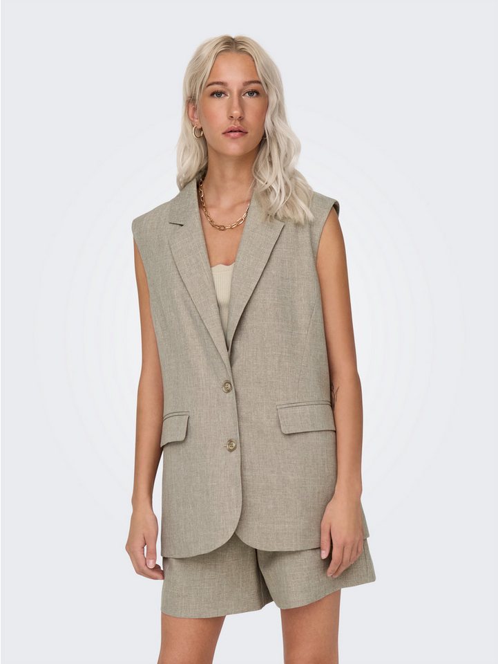 ONLY Anzugweste ONLLINDA S/L MEL OVERSIZE WAISTCOAT TLR Materialmix