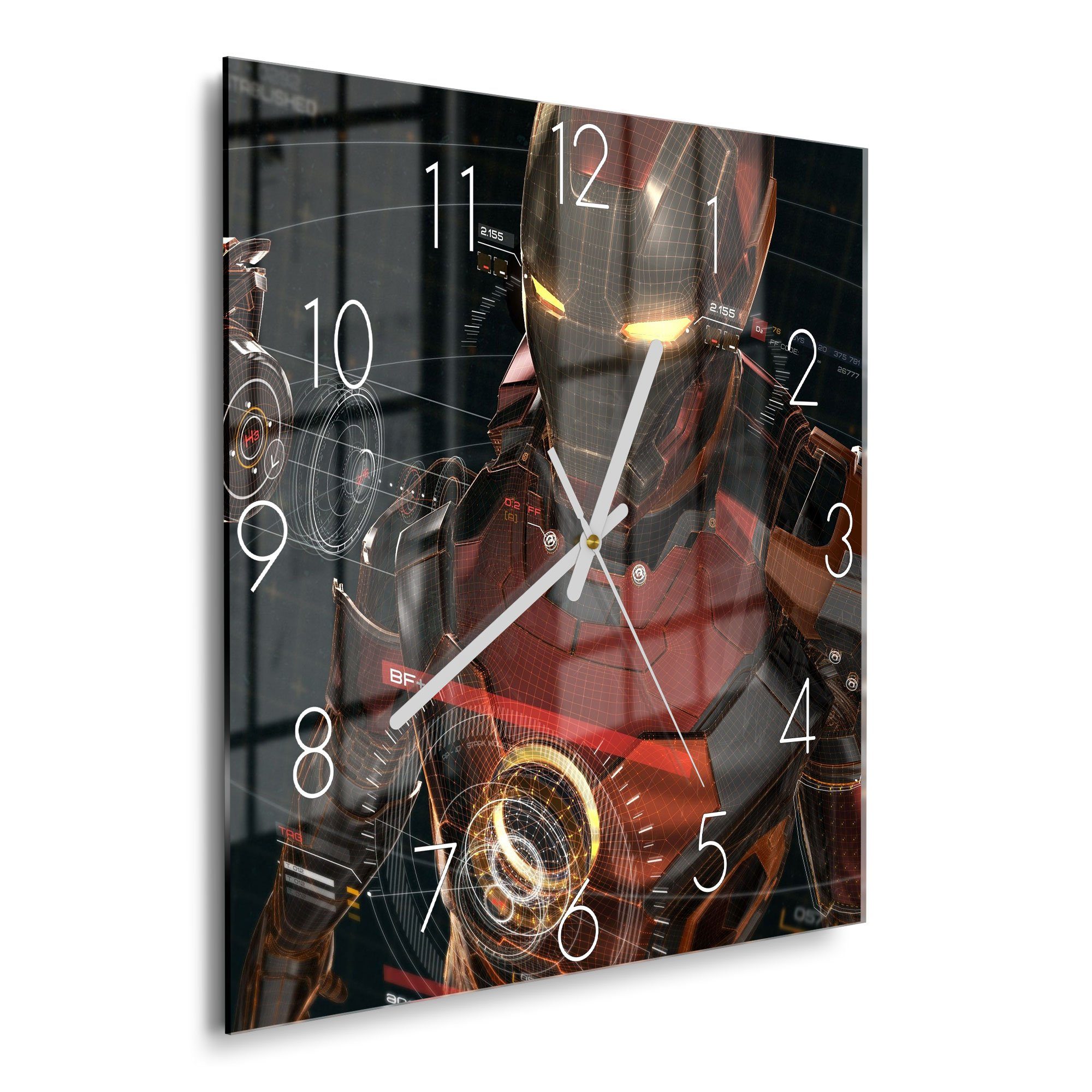 DEQORI Wanduhr 'Legendäre Iron Man Anzug' (Glas Glasuhr modern Wand Uhr Des günstig online kaufen