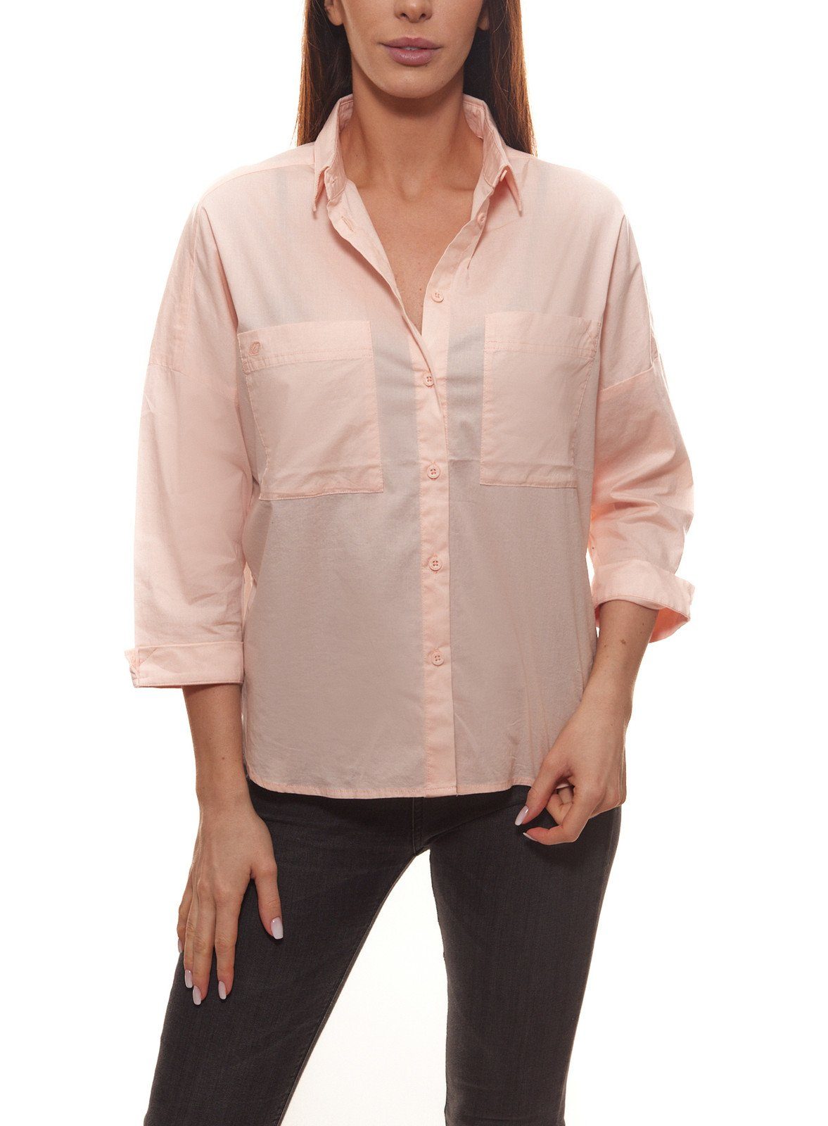 khujo Hemdbluse »khujo Nizka Hemd-Bluse coole Damen Sommer-Bluse mit zwei  Brusttaschen Freizeit-Bluse Rosa« online kaufen | OTTO