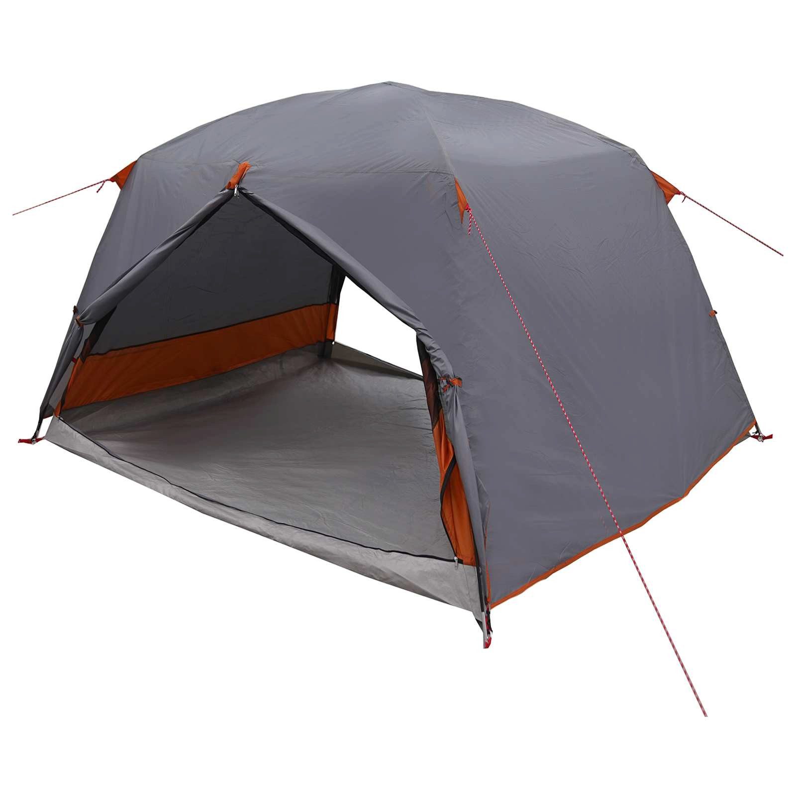 vidaXL Kuppelzelt Trekkingzelt 2 Personen Grau und Orange, (1 tlg)