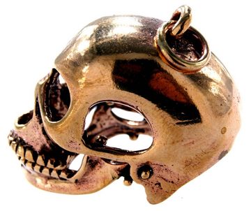 Kiss of Leather Kettenanhänger großer Totenkopf Schädel Skull Biker Rocker Anhänger Bronze