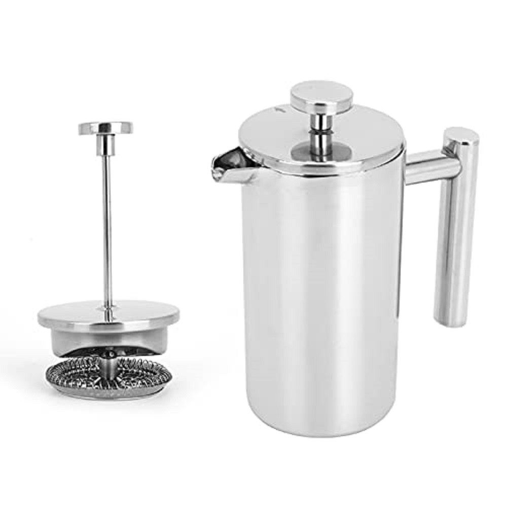 Youyijia Teekanne 350ML Kaffeepresskanne Doppelwandige Edelstahl-Kaffeekanne, 350 l