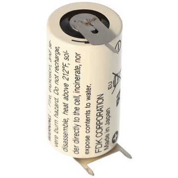 Sanyo Sanyo Lithium Batterie CR17335 SE Size 2/3A, 3er Print Lötfahnen Rast Batterie, (3,0 V)