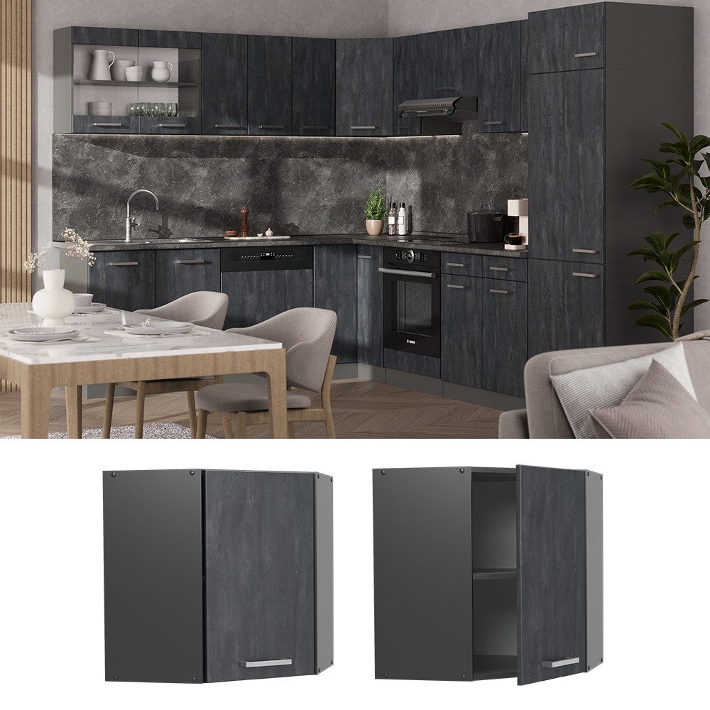 Vicco Eckhängeschrank R-Line, Schwarz Beton/Anthrazit, 57 günstig online kaufen
