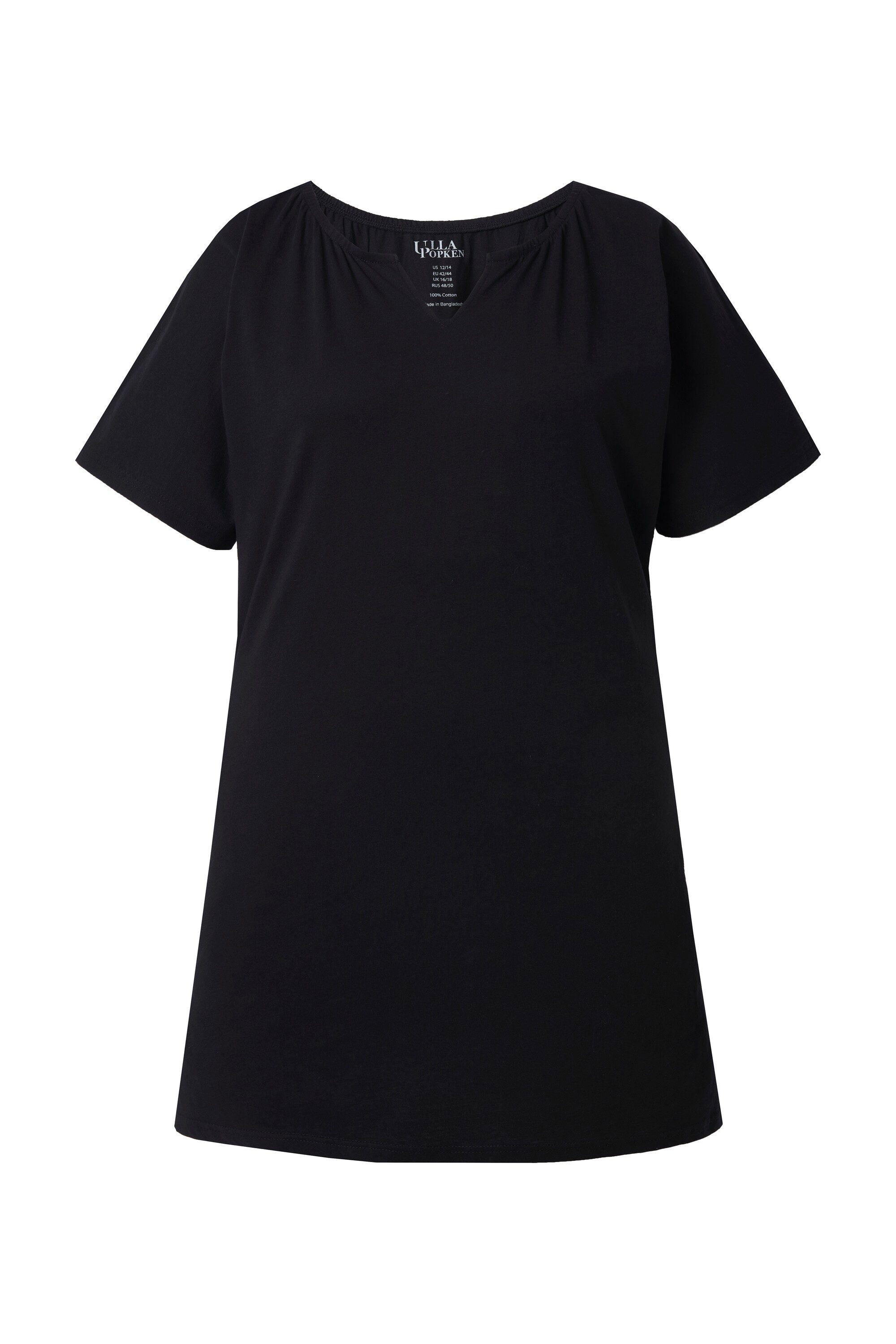 Ulla Popken Longshirt Longshirt Keyhole Oversized Rundhals Halbarm günstig online kaufen