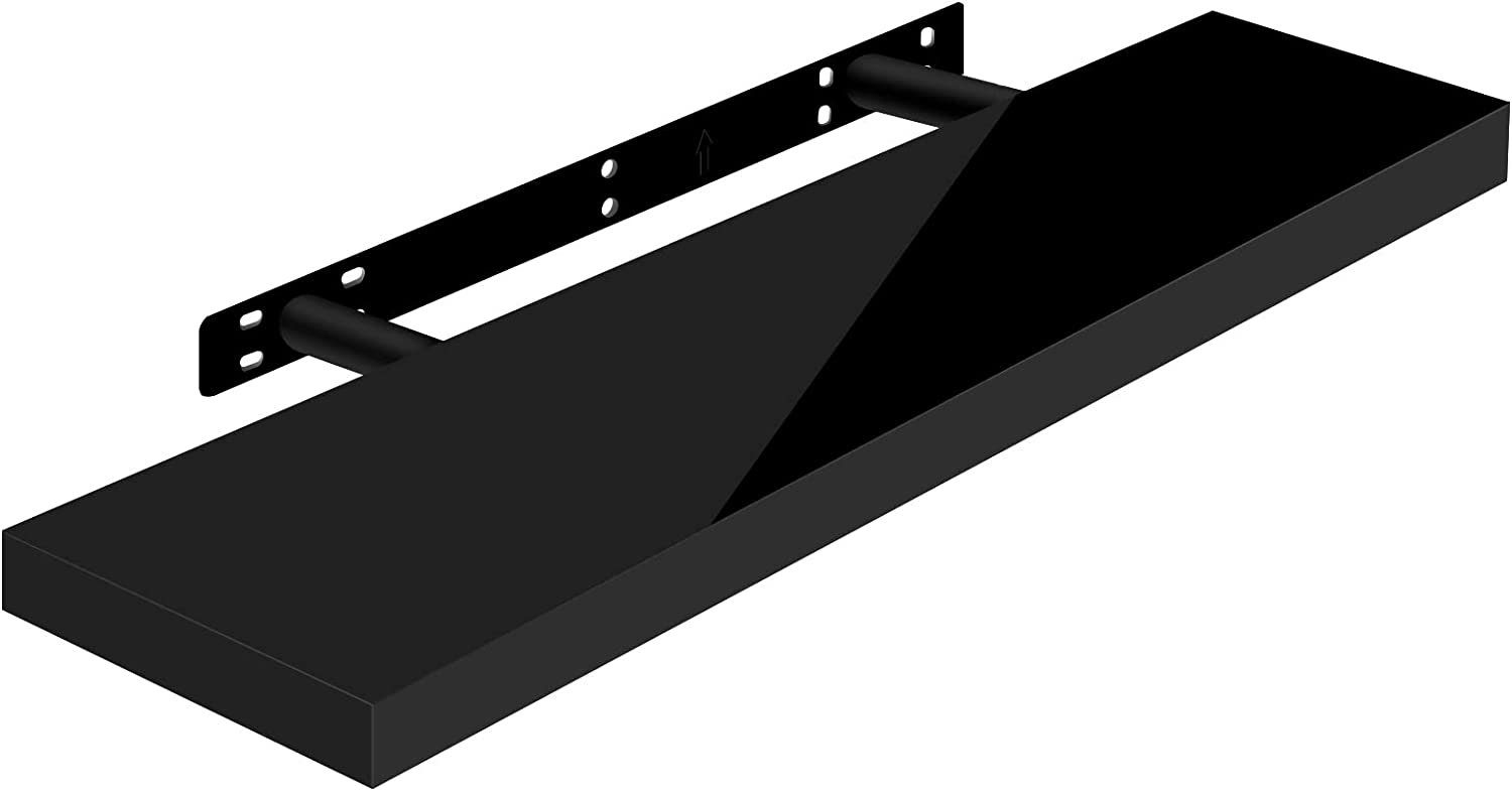 Woltu Wandregal, 1-tlg., Volato freischwebend Schweberegal Holz Board Schwarz