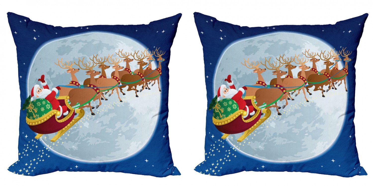 Kissenbezüge Modern Accent Doppelseitiger Abakuhaus (2 Heilig Abend Digitaldruck, Stück), Weihnachtsmann