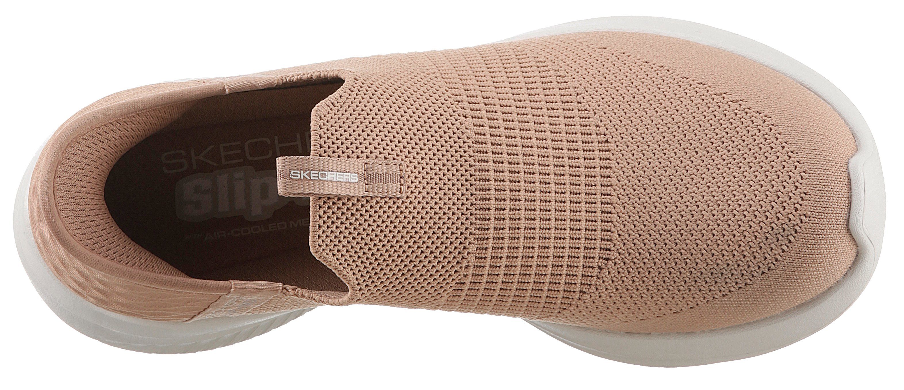 Skechers ULTRA FLEX 3.0-COZY STREAK hellbeige Slip-On Slip-Ins Sneaker einen für Einstieg leichten mit