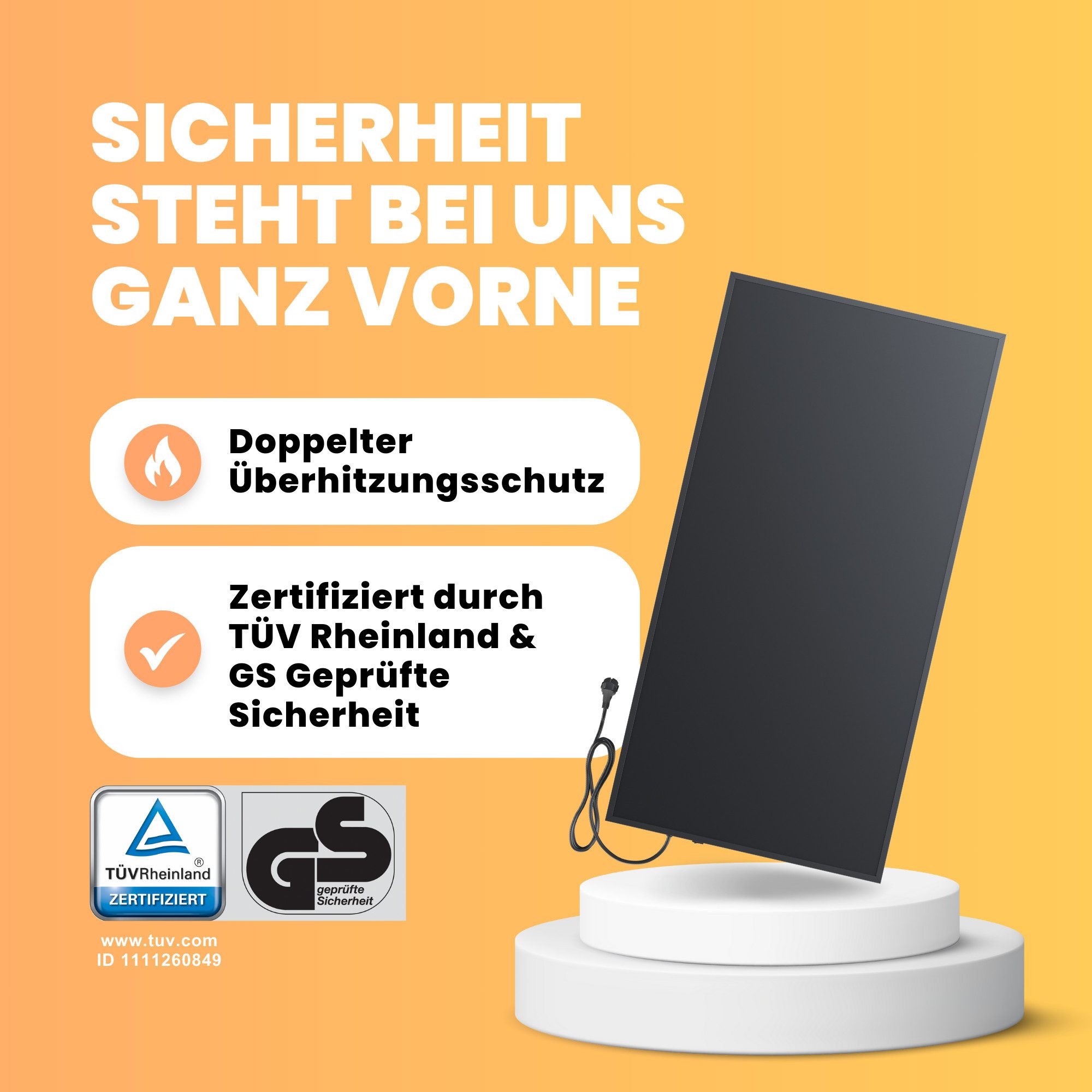 Bringer Infrarotheizung, 300-1200 Watt mit Thermostat Elektroheizung Schwar günstig online kaufen