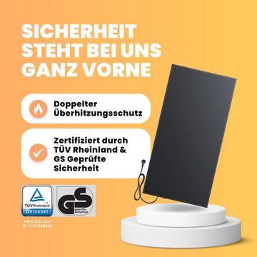 Bringer Infrarotheizung, 300-1200 Watt mit Thermostat Elektroheizung Schwarz