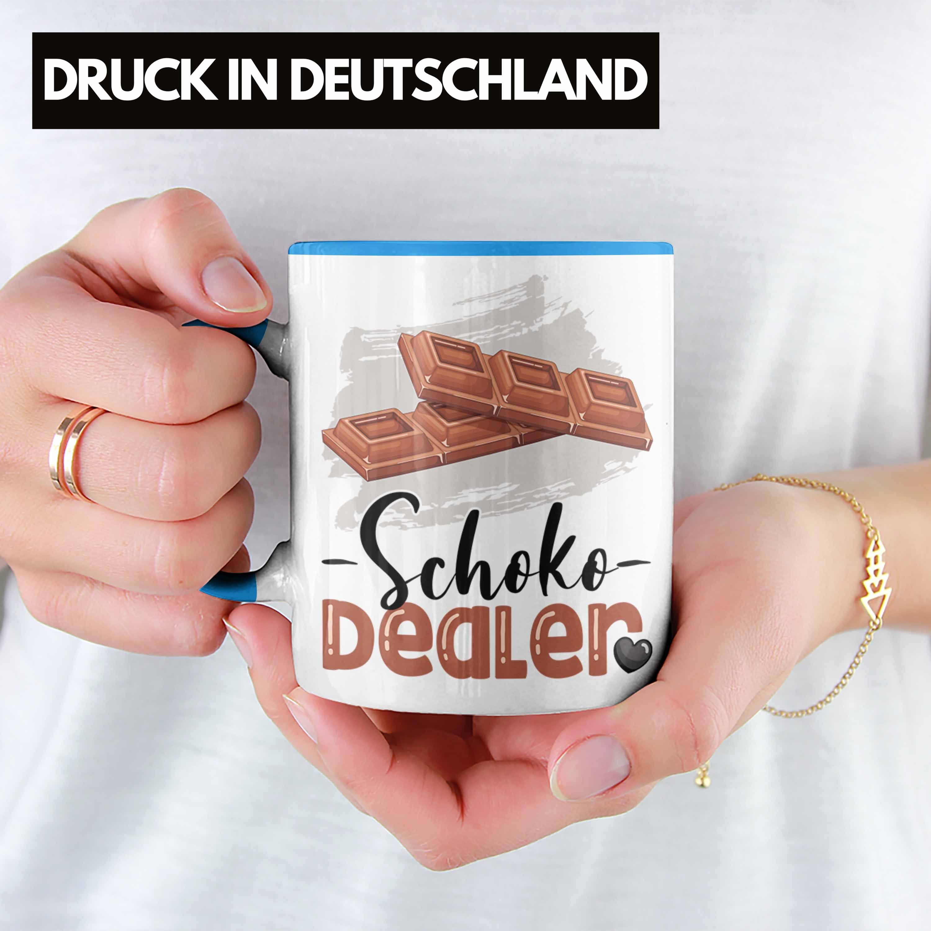 Schoko Spruc Geburtstag Tasse Trendation Blau Schokoladenverkäufer Geschenk für Dealer Tasse