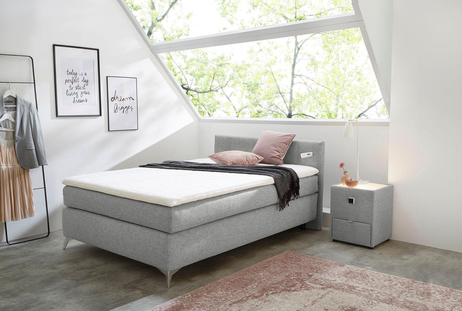 Jockenhöfer Gruppe Boxspringbett NORA inkl. Bonell-Federkernmatratze H2/H3, mit Topper und höhenvariablem Kopfteil – Bild 2 von 5