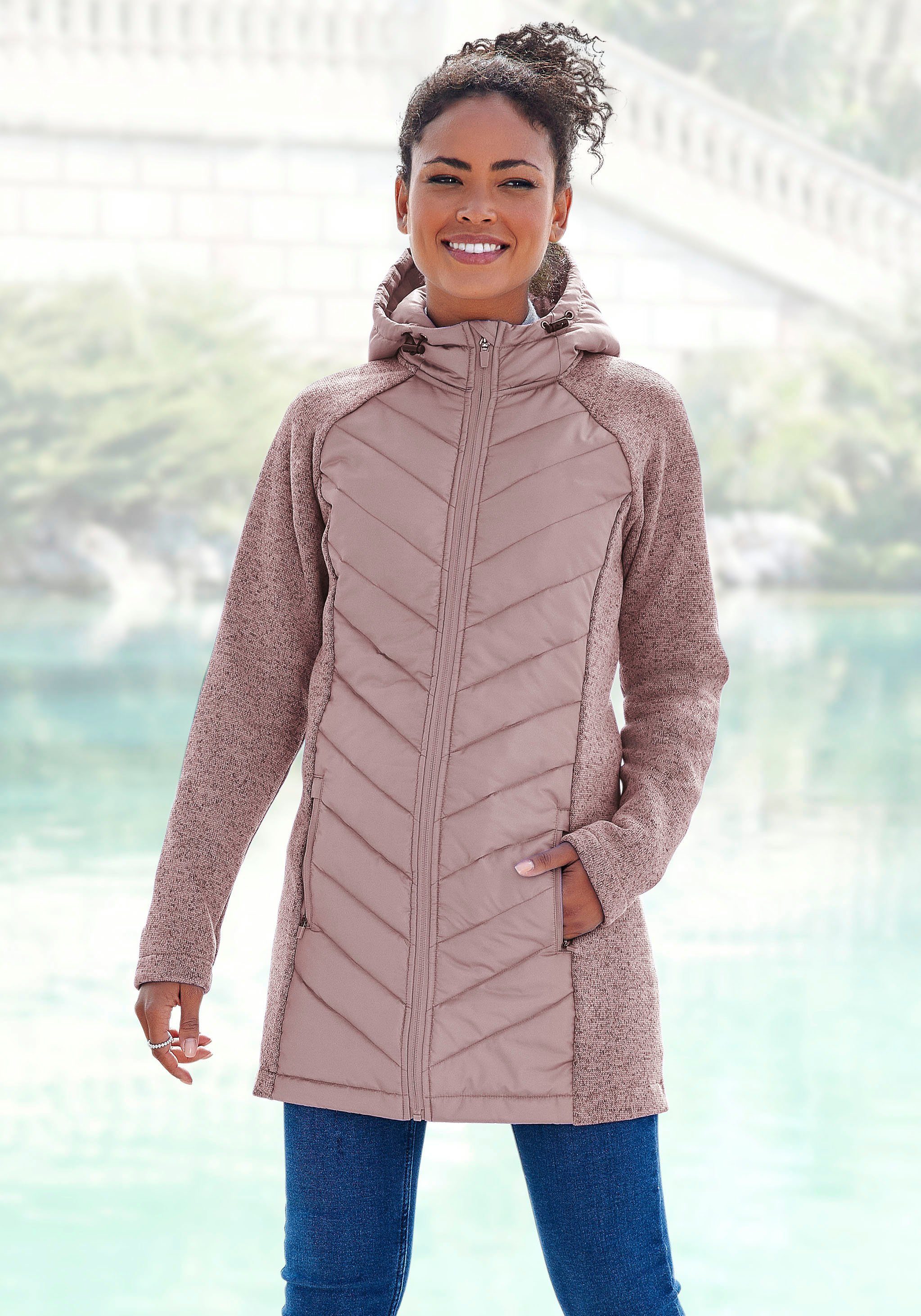 Vivance Steppjacke mit Strickfleece-Ärmeln