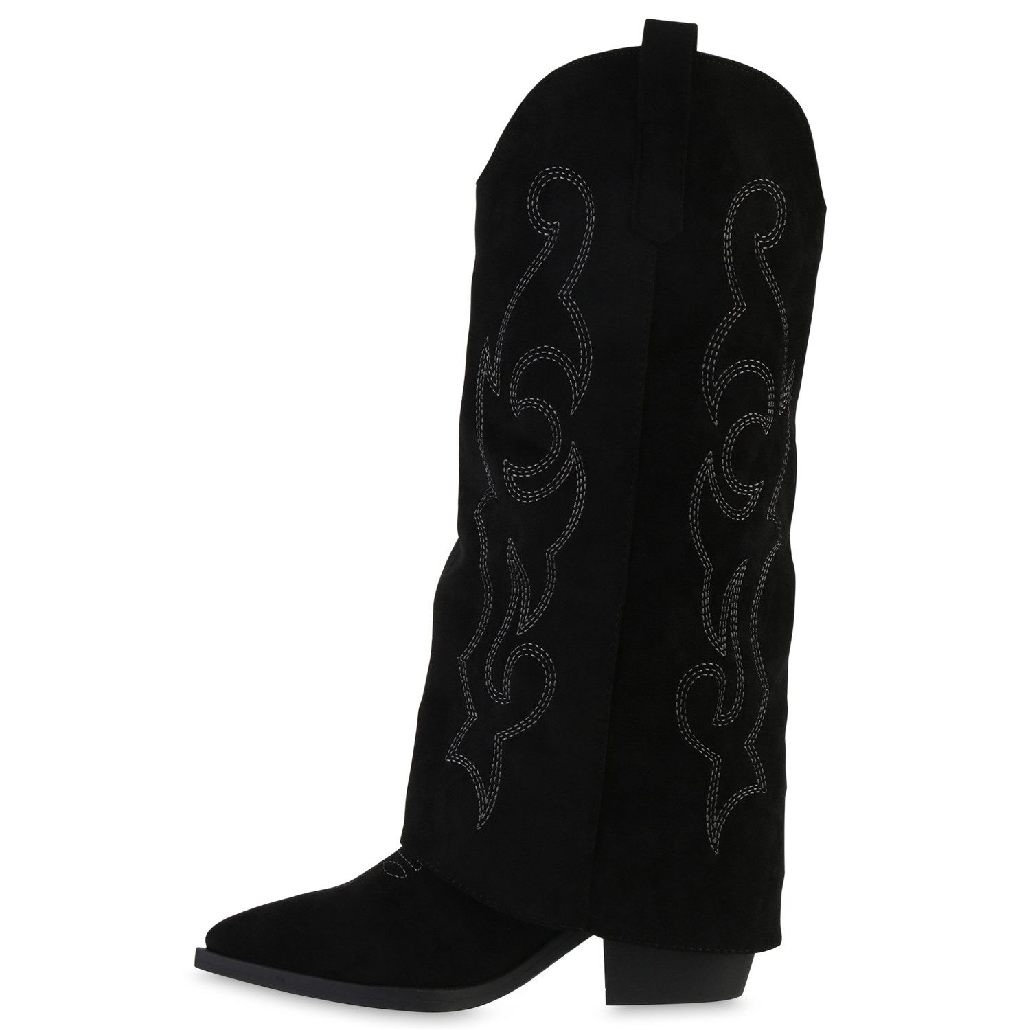 VAN HILL 841891 Cowboystiefel Damen Schuhe aus Wildleder mit Stickerei und günstig online kaufen