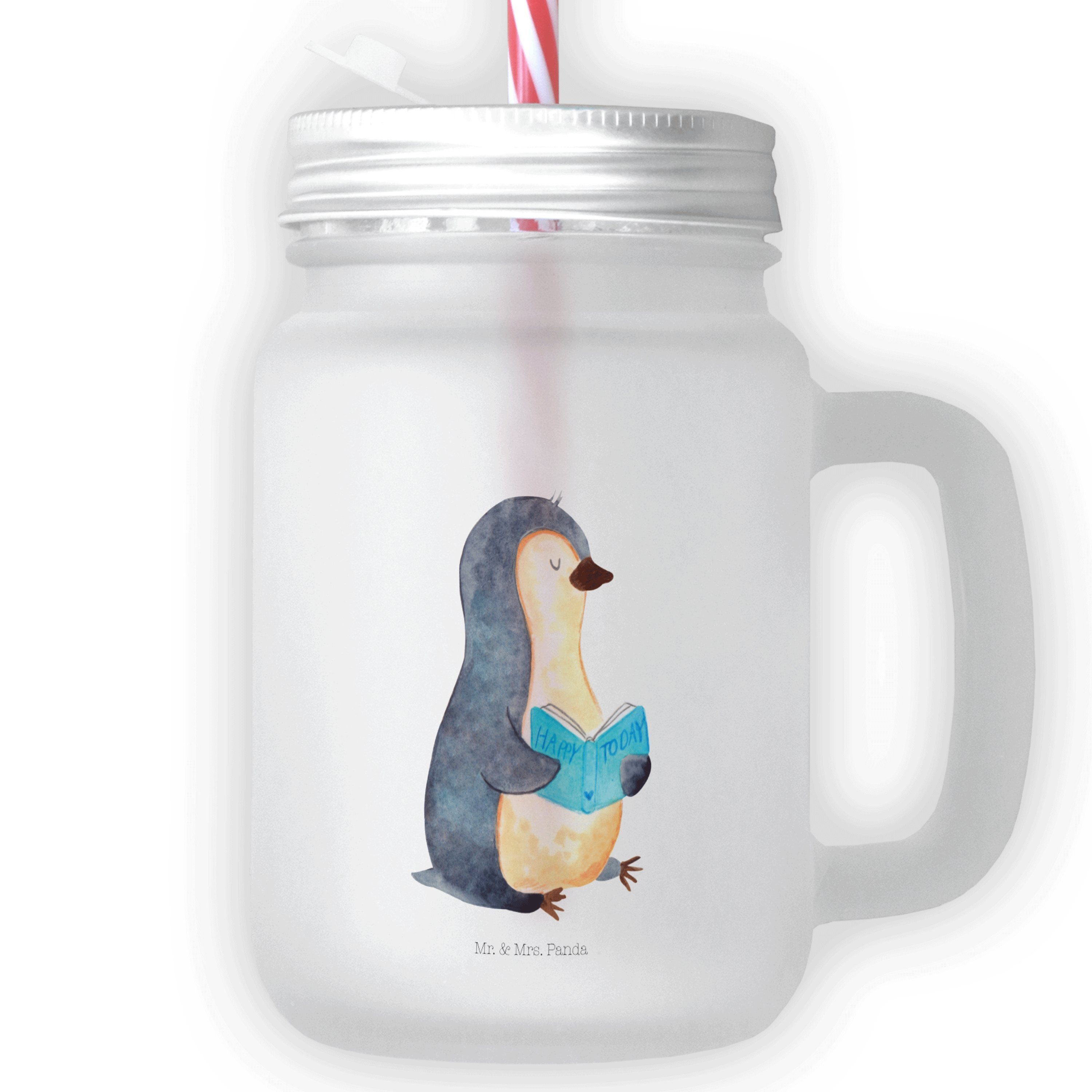 Mr. & Mrs. Panda Glas Pinguin Buch - Transparent - Geschenk, Nichtstun, Ferien, Pinguine, C, Premium Glas