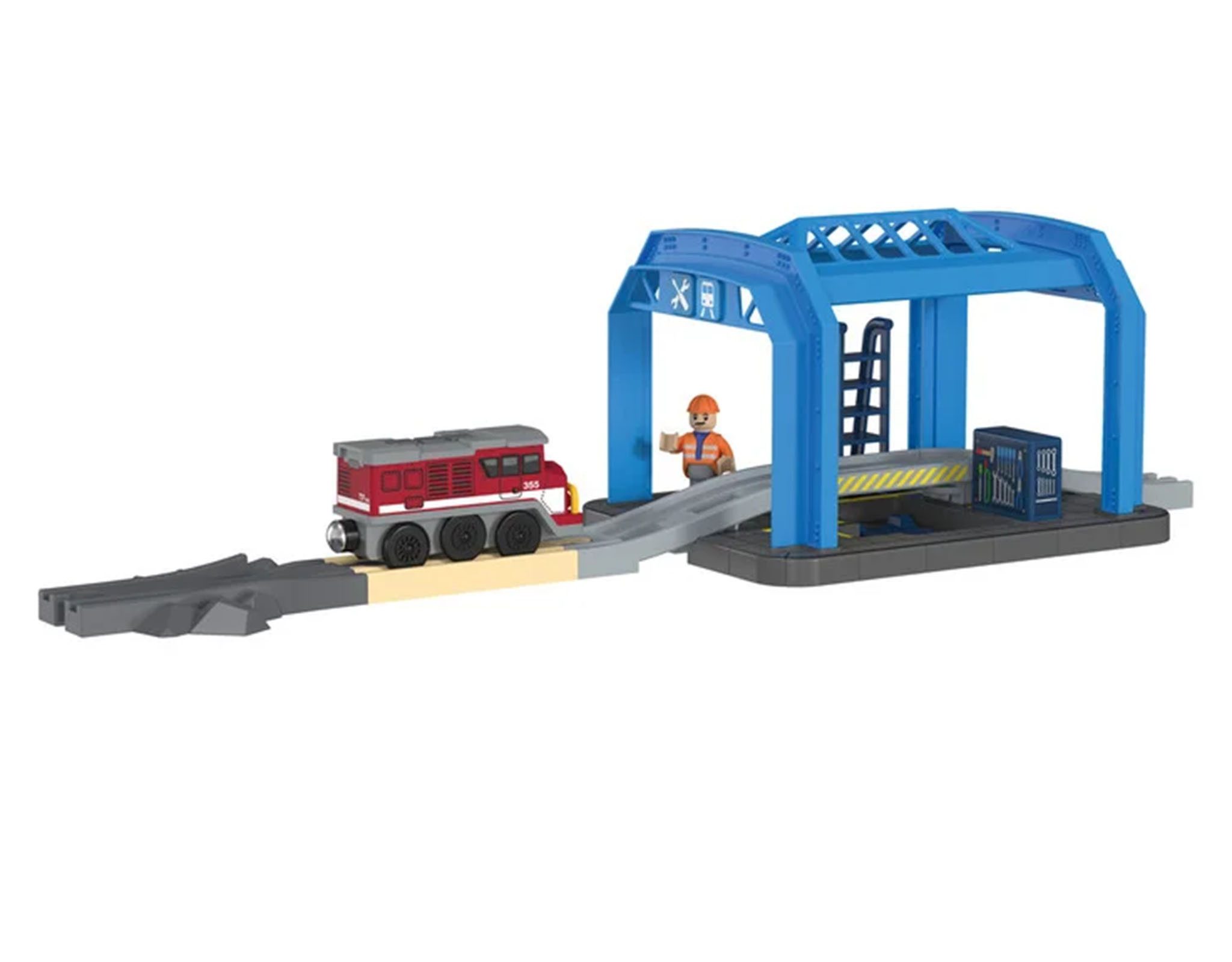 Playtive Spielzeug-Eisenbahn Playtive Spiel Erweiterungsset Holzeisenbahn Werkstatt Farbtechnologie