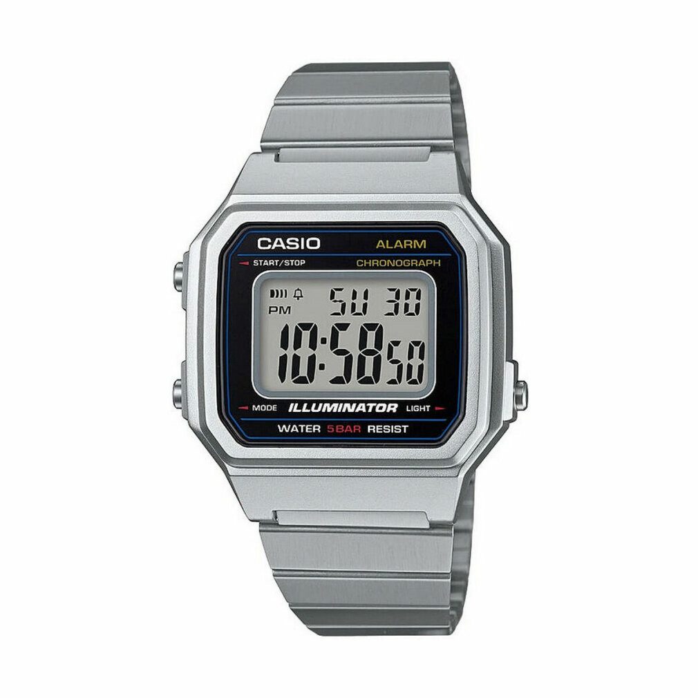 CASIO Luxusuhr Unisex Erwachsene Digital Quarz Uhr mit Edelstahl Armband