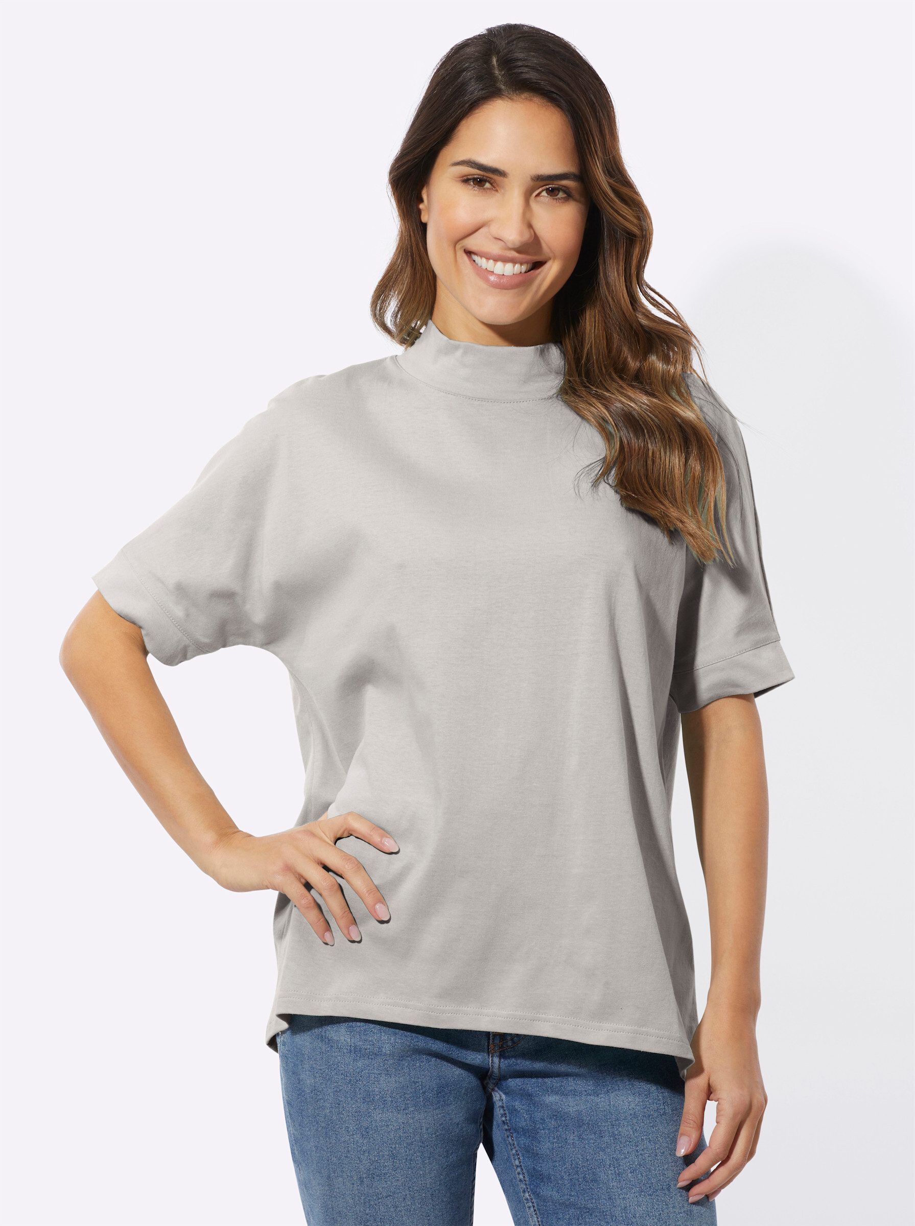 Sieh an! T-Shirt Stehkragenshirt . günstig online kaufen